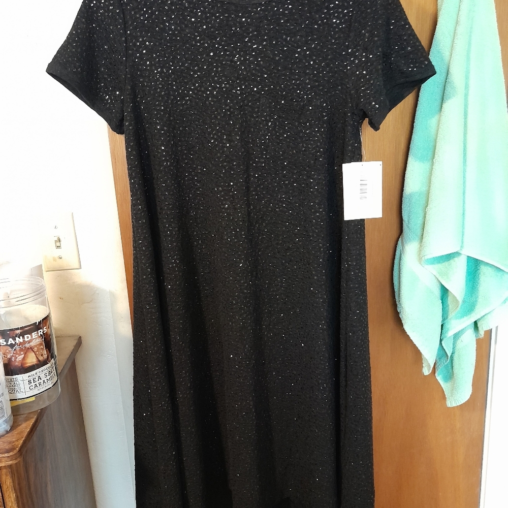 LuLaRoe Elegant Black Sequin Embellished Carly Dress NWT